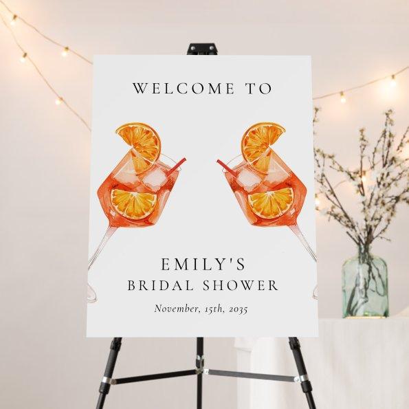 Aperol Spritz Floral  Welcome Sign
