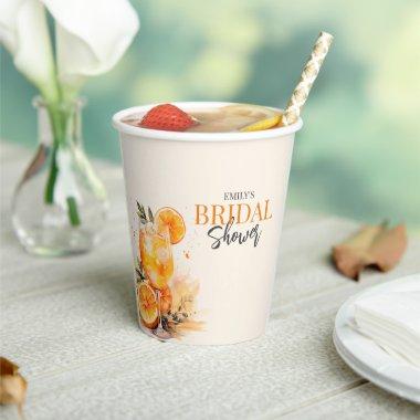 Aperol Spritz Watercolor Bridal Shower Paper Cups