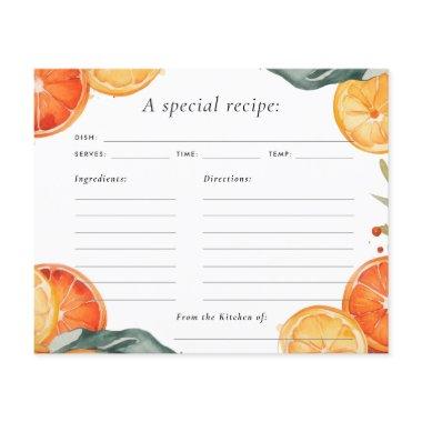 Aperol Spritz Watercolor Bridal Shower Recipe Invitations