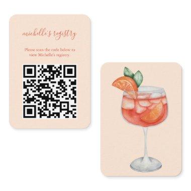Aperol Spritz Wedding BridalShower Details QR Code Enclosure