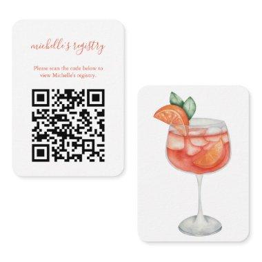Aperol Spritz Wedding BridalShower Details QR Code Enclosure