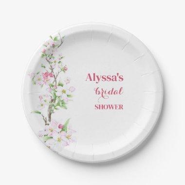 Apple Blossom Bridal Shower Personalized Paper Plates