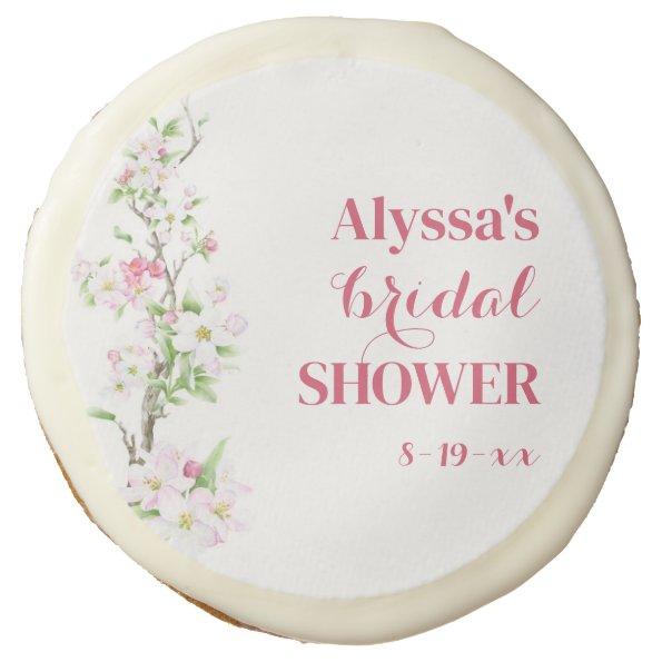 Apple Blossom Bridal Shower Personalized Sugar Cookie