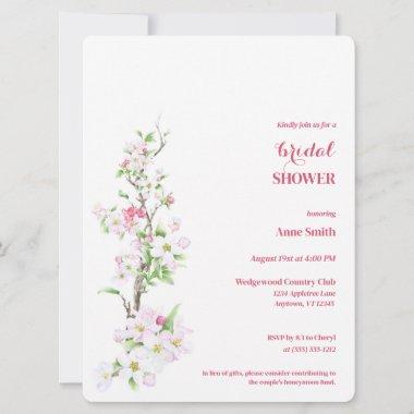 Apple Blossom Fully Customizable Bridal Shower Invitations