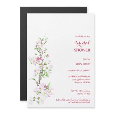 Apple Blossom Fully Customizable Bridal Shower Magnetic Invitations