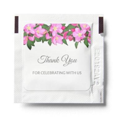 Apple pink flowers Thank you favor Hand Sanitizer Packet