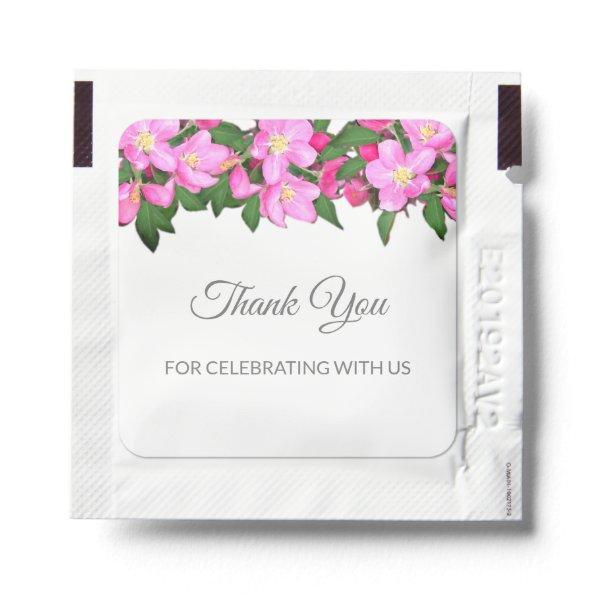 Apple pink flowers Thank you favor Hand Sanitizer Packet