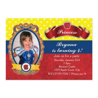 Apple Princess Birthday Party Photo Invitations