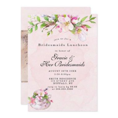 Apple Tree Blossoms Bridesmaids Luncheon Invites