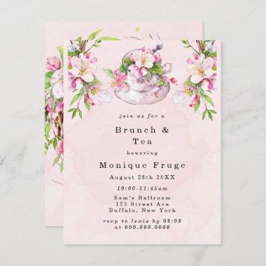 Apple Tree Blossoms Brunch and Tea Invitations