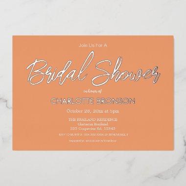 Apricot Minimalist Script  Rose Gold Foil