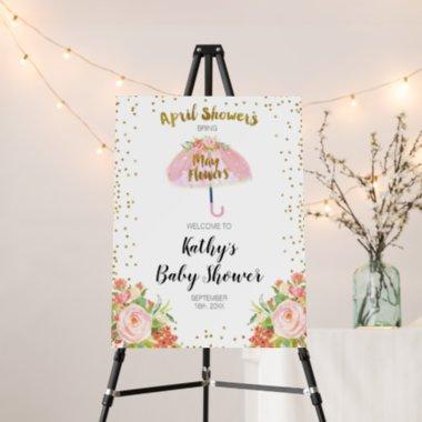 April Showers Bring May Flower Baby Shower Welcome Foam Board