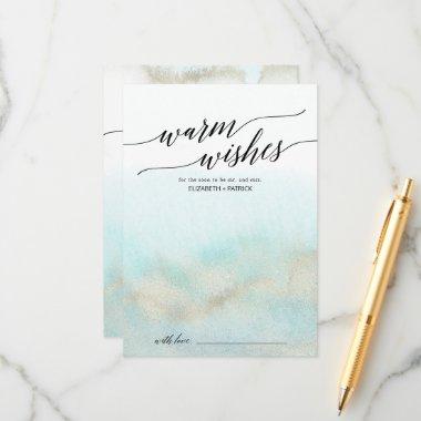 Aqua and Gold Watercolor Recipe and Well Wishes Advice Card
