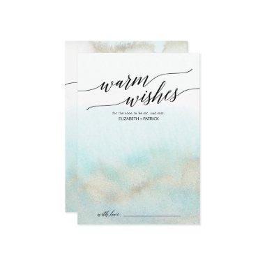 Aqua and Gold Watercolor Recipe and Well Wishes Advice Card