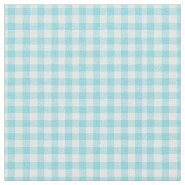 Aqua Baby Blue and White Gingham for Home Canning Fabric