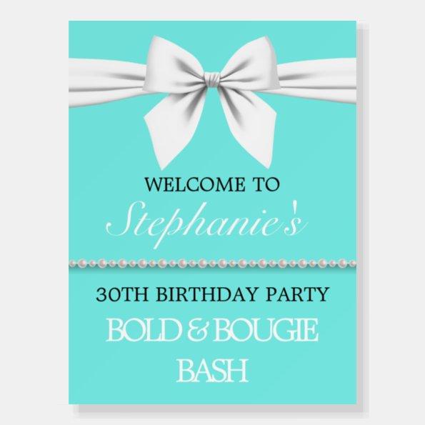 Aqua Birthday Party Bridal Shower Welcome Sign