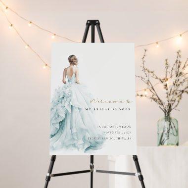 Aqua Blue Wedding Gown  Welcome Foam Board