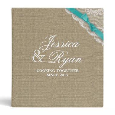 Aqua Bow and Lace Look Design Recipe Binder