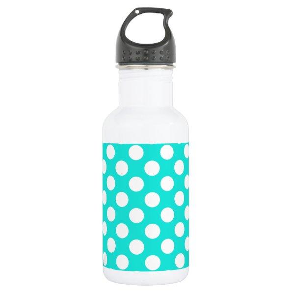 Aqua Color Polka Dots Water Bottle
