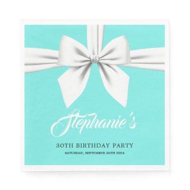 Aqua Elegant Fancy Tiffany Birthday Tableware Napkins