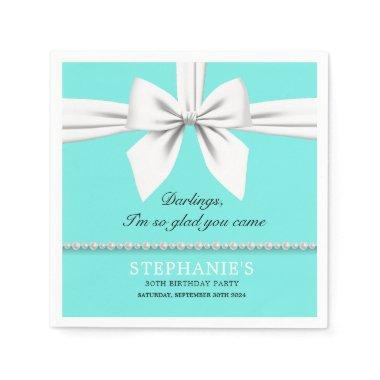 Aqua Elegant Fancy Tiffany Birthday Tableware Napkins