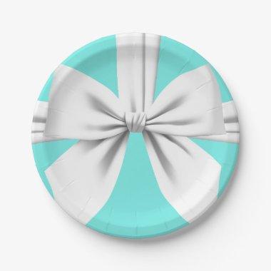 Aqua Elegant Fancy Tiffany Birthday Tableware Paper Plates