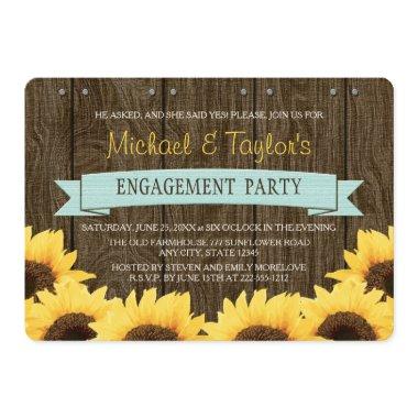 AQUA RUSTIC SUNFLOWER ENGAGEMENT PARTY