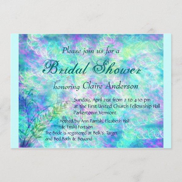 Aqua Spring Bridal Shower Invitations