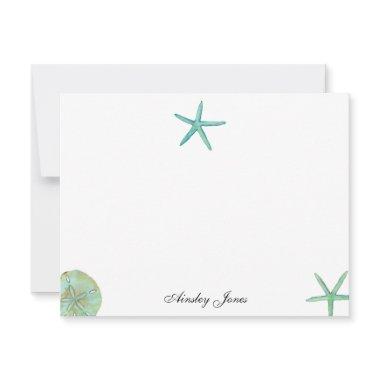 Aqua Starfish watercolor Illustration Notes