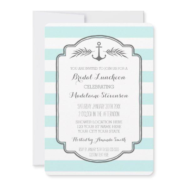 Aqua Stripes Nautical Bridal Lunch