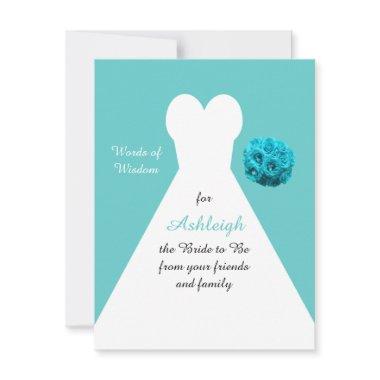 Aqua Words of Wisdom for Brides Post Invitations