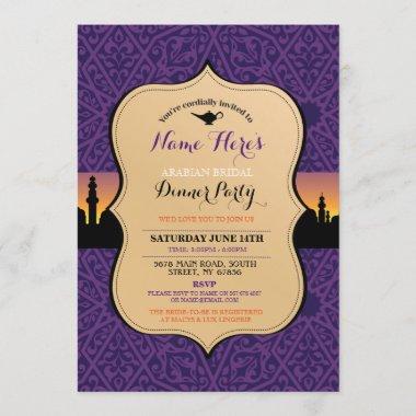 Arabian Nights Bridal Shower Dinner Party Invite