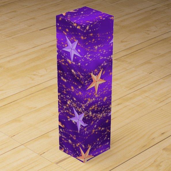 Arabian Nights Purple & Gold Stars Wine Box