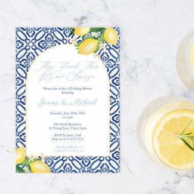 Arch Amalfi Lemon Main Squeeze Co-ed Bridal Shower Invitations