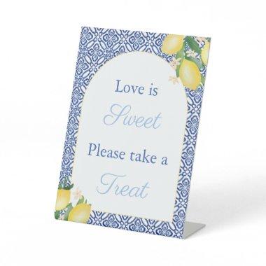 Arch Amalfi Lemons Love Is Sweet Bridal Shower Pedestal Sign