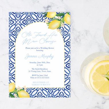 Arch Capri Lemons Main Squeeze Bridal Shower Party Invitations