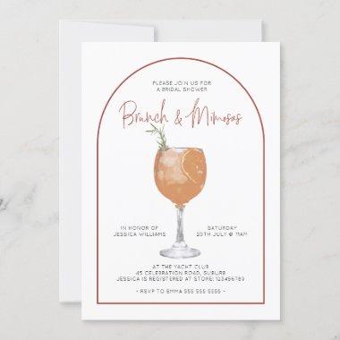 Arch Minimalist Brunch & Mimosas Bridal Shower Inv Invitations