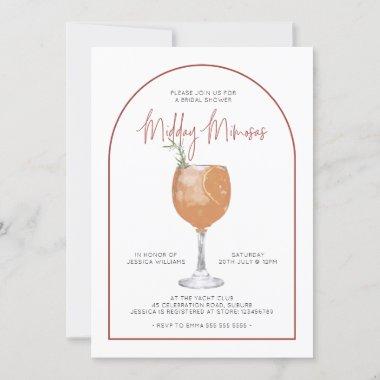 Arch Minimalist Midday Mimosas Bridal Shower Invitations