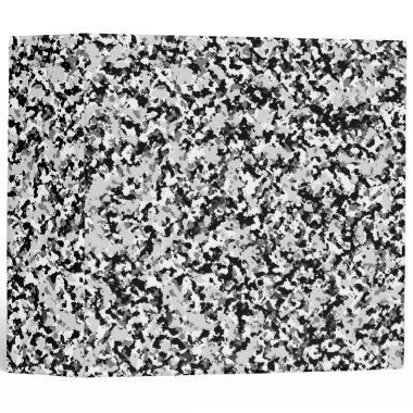 Arctic White Grey Black Camo Camouflage 3 Ring Binder