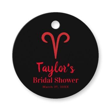 ARIES The Ram Red Astrology Zodiac Bridal Shower Favor Tags