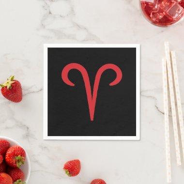 ARIES The Ram Red Fire Sign Astrology Zodiac Party Napkins