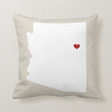 Arizona State Pillow Faux Linen Personalized