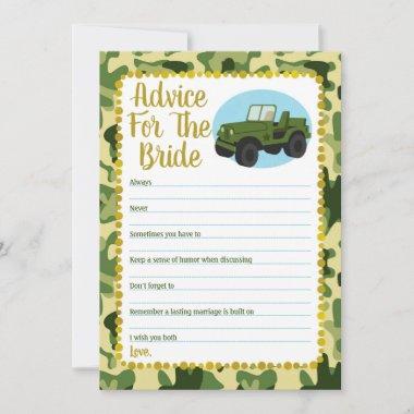 Army Camo Advice For The Bride Shower Game