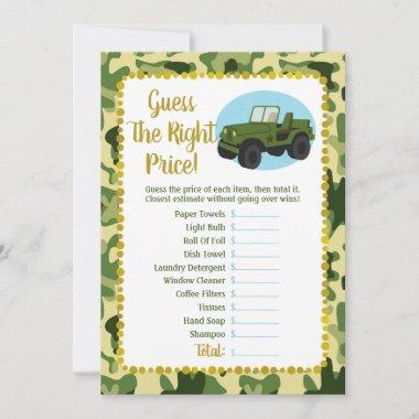 Army Camo Bridal Guess The Right Price Game