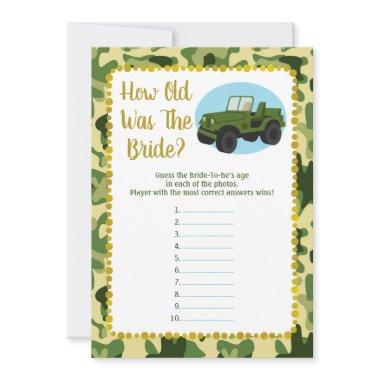 Army Camo How Old Was The Bride Shower Game