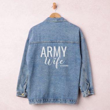 Army Wife Minimalist Script Denim Jacket