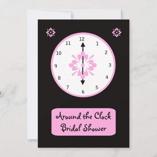Around the Clock Bridal Shower Invitations -- Pink