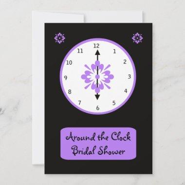 Around the Clock Bridal Shower Invitations - Violet