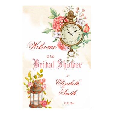 Around the clock bridal shower welcome sign