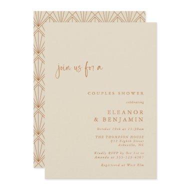 Art Deco Art Burnt Orange Elegant Couples Shower